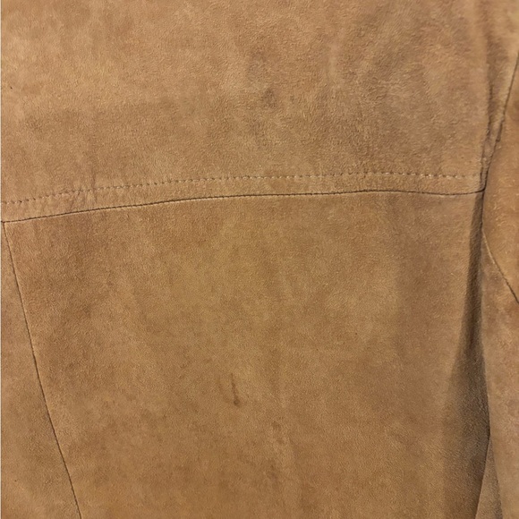 Terry lambskin suede leather tan brown blazer jacket M - Picture 7 of 12